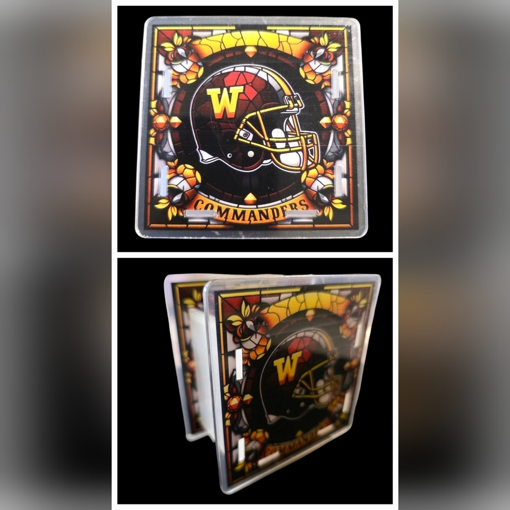 Washington Commanders Stained Glass Style Display | 3.5 x 3.5 | NFL Decor